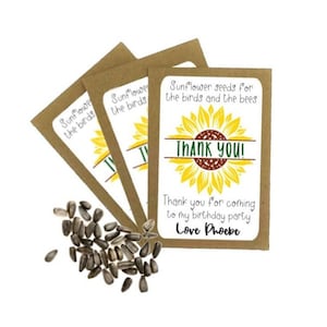 Personalised Birthday Seed Packets Envelopes with Seeds | Eco Friendly Party Bags | Sunflower Seeds | Party Gift Bag | Birthday Thank You