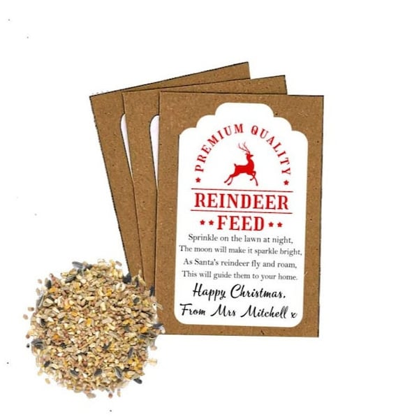 Personalised Magic Reindeer Food! Christmas Teacher Gift School Class Gift Reindeer Food Eco-friendly Christmas Eve Box Stocking filler