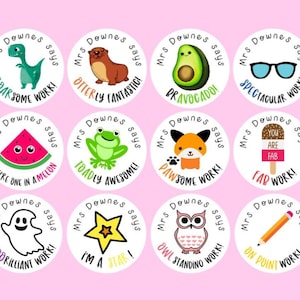 x35 ADESIVI PER INSEGNANTI personalizzati "Well Done Fun Pun" - Premi per insegnanti, adesivi personalizzati, personalizzati con il nome dell'insegnante!
