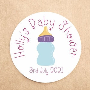 x35 Personalised Baby Shower Stickers | New Baby Stickers | Baby Shower Favours |  Baby Shower Party Bag Stickers |  Sweet Cone Stickers!