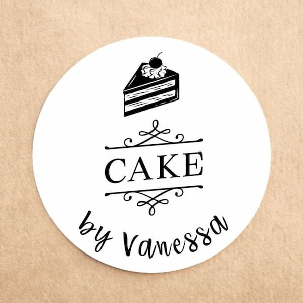 Personalised Business Name Cake Stickers | Cupcake Stickers | Custom Business stickers | Cake Box Stickers | Bakery Stickers | Cake Labels