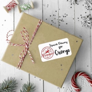 x20 etiquetas personalizadas para entrega especial do Polo Norte de Natal, etiquetas para presentes, etiquetas para presentes personalizadas, adesivos para crianças de Natal
