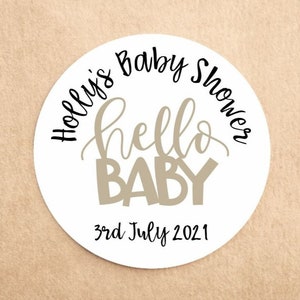 x35 Personalised Baby Shower Stickers | New Baby Stickers | Baby Shower Favours |  Baby Shower Party Bag Stickers |  Sweet Cone Stickers!