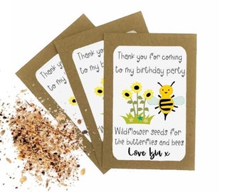 Personalised Birthday Seed Packets Envelopes with Seeds | Kids Party Favour | Kids Party Bag Gift | Birthday Thank You Gift | Eco Friendly