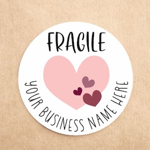 Personalised Business Name Fragile Stickers | Handle with care | Custom Business stickers | Cute Fragile Labels | Packaging Labels