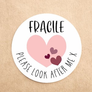 Cute Pink Fragile Stickers | Please handle with care | Business stickers | Fragile Labels | Packaging Labels | Business Postage Stickers