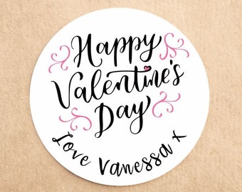 Pegatinas personalizadas para el Día de San Valentín / Pegatinas personalizadas / Etiquetas de regalo personalizadas / Etiquetas de envoltura de San Valentín / Pegatinas elegantes
