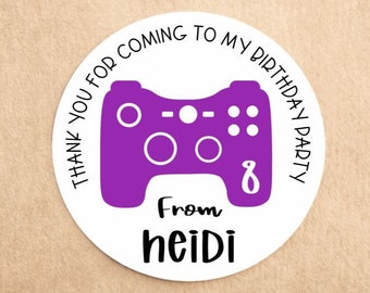Personalised Gaming Gamer Birthday Stickers | Thank you stickers | Gaming Birthday Stickers | Party Bag Stickers | Sweet Cone Stickers