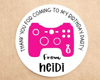 Personalised Gaming Gamer Birthday Stickers | Thank you stickers | Gaming Birthday Stickers | Party Bag Stickers | Sweet Cone Stickers
