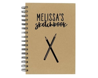 A5 Personalised Portrait Art Sketchbook Notebook | Notepad Kraft Book | Art Drawing Book | Christmas Gift | Custom Sketchpad