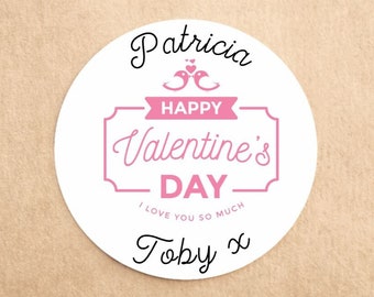 Pegatinas personalizadas de Feliz Día de San Valentín / Personalizar pegatinas de San Valentín / Etiquetas de regalo personalizadas / Etiquetas de envoltura de San Valentín