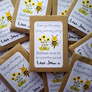 Personalised Birthday Seed Packets Envelopes with Seeds | Kids Party Favour | Kids Party Bags Gift | Birthday Thank You Gifts | Eco Friendly