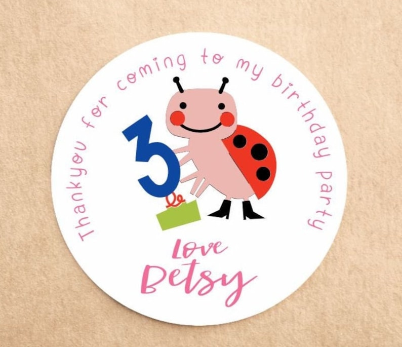 Sweet Cone Birthday Party Thank You Stickers 3 35 Personalised Fairy Stickers 