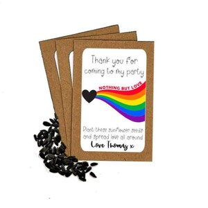 Personalised LGBTQ+ Pride Month Celebration Seed Packets Envelopes with Seeds Eco Friendly Party Bags Favours Sunflower Seeds LBGT Pride