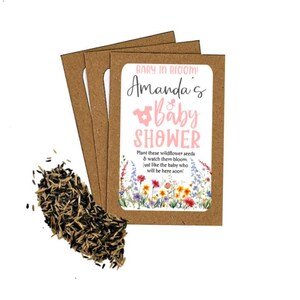 Personalised Baby Shower Wildflower Seed Packets Envelopes with Seeds | Eco Friendly Party Bags | Baby Shower Thank You | Party Gift Bag