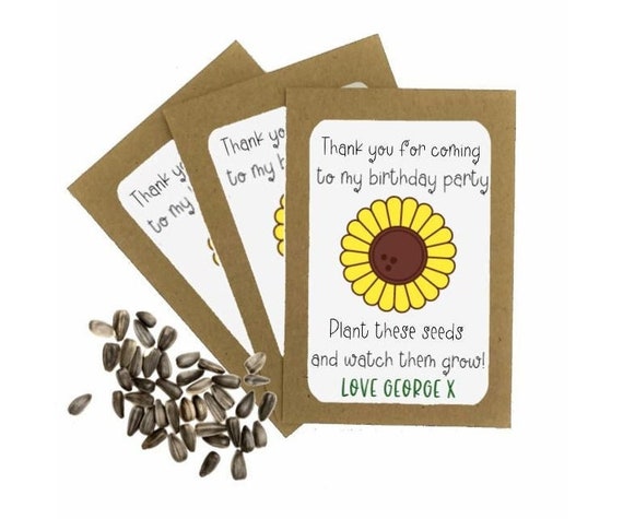 Personalised Birthday Seed Packets Envelopes with Seeds | Party Favour |  Sunflower Seeds | Party Gift Bag | Birthday Thank You | Gift Bag