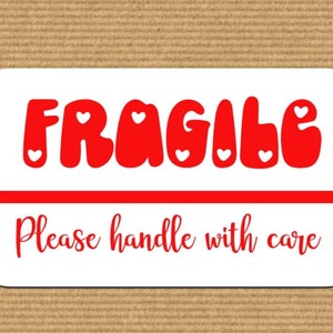Cute Fragile Stickers | Handle with care | Business stickers | Fragile Labels | Packaging Labels | Business Postage Stickers | Fragile Heart
