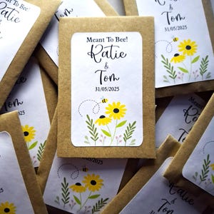 Personalised Meant To Bee Wedding Favours Seed Packets Envelopes with Seeds | Party Favour | Sunflower Seeds | Wedding Gift | Thank you Gift