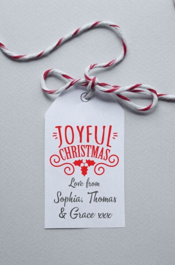 Personalised Joyful Christmas Gift Tags Custom Present Tags