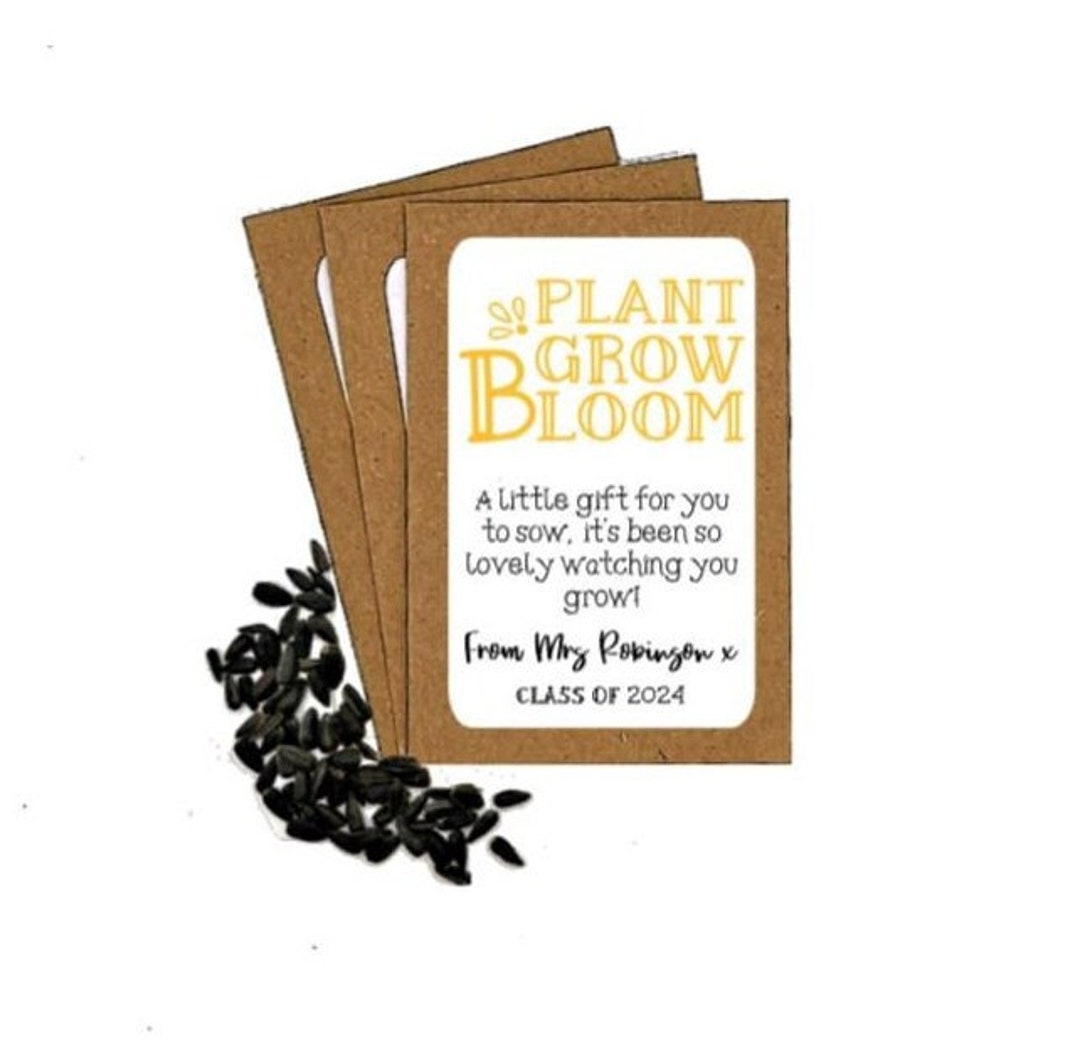 Personalised Plant Grow Bloom Teacher Seed Packets Envelopes With ...
