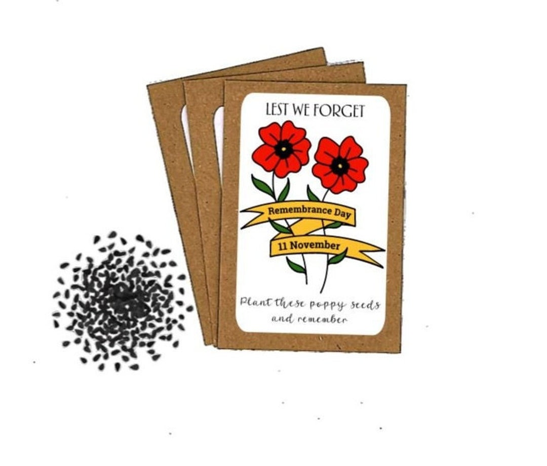 Remembrance Day Personalised Poppy Seed Packets Envelopes School