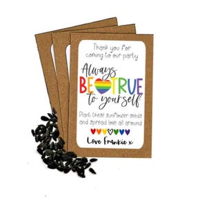 Personalised LGBTQ+ Pride Month Celebration Seed Packets Envelopes with Seeds Eco Friendly Party Bags Favours Sunflower Seeds LBGT Pride