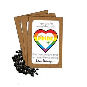 Personalised LGBTQ+ Pride Month Celebration Seed Packets Envelopes with Seeds Eco Friendly Party Bags Favours Sunflower Seeds LBGT Pride