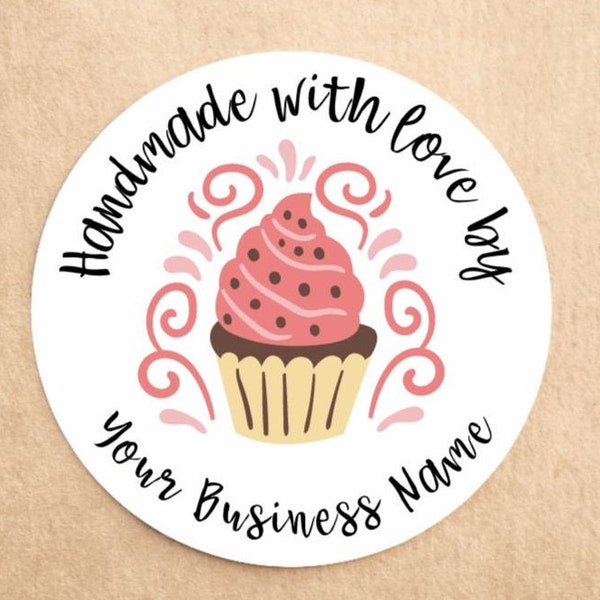 Personalised Business Cake Stickers | Cupcake Stickers | Custom Business stickers | Cake Box Stickers | Handmade Cake Labels