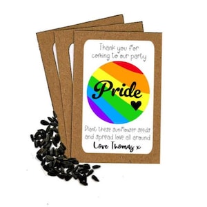 Personalised LGBTQ+ Pride Month Celebration Seed Packets Envelopes with Seeds Eco Friendly Party Bags Favours Sunflower Seeds LBGT Pride