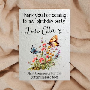 Gepersonaliseerde verjaardagskaart plantbare wilde bloemen | Feestartikelen voor kinderen Feestzakjes voor kinderen Cadeau Verjaardag Bedankt Cadeaus Milieuvriendelijk