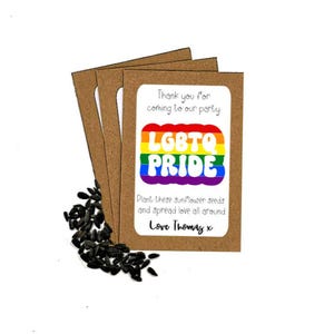 Personalised LGBTQ+ Pride Month Celebration Seed Packets Envelopes with Seeds Eco Friendly Party Bags Favours Sunflower Seeds LBGT Pride