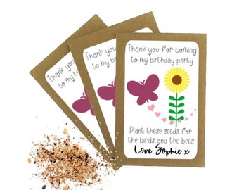 Childrens Birthday Party Bag Fillers Butterfly Seed Packets  with Wildflower Seeds Kids Party Favour Party Bags Gift Thank You Eco Friendly