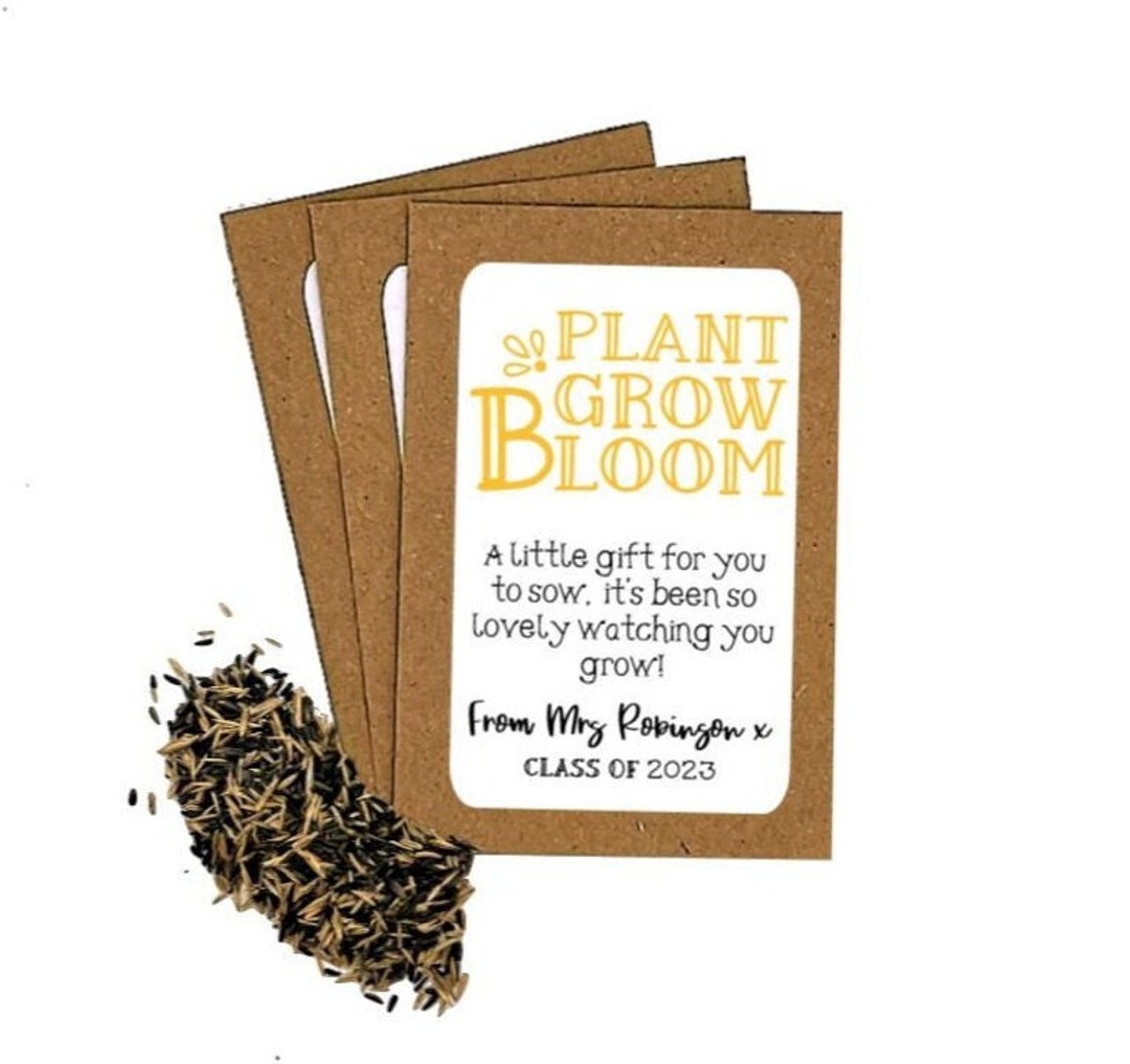 Personalised Plant Grow Bloom Teacher Seed Packets Envelopes With ...