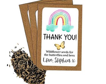 Alternative Thank You Card Seed Envelopes Wildflower Seeds Thank You Cards Favour Thank You Gift Birthday Thank You Note Eco Friendly