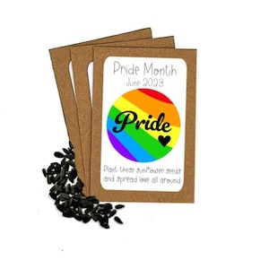 Personalised LGBTQ+ Pride Month Celebration Seed Packets Envelopes with Seeds Eco Friendly Party Bags Favours Sunflower Seeds LBGT Pride