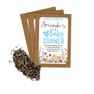 Personalised Baby Shower Wildflower Seed Packets Envelopes with Seeds | Eco Friendly Party Bags | Baby Shower Thank You | Party Gift Bag