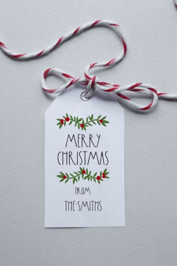 Personalised Merry Christmas Gift Tags Custom Present Tags Christmas  Wrapping Labels Family Christmas Name Tags 