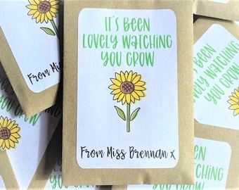 Personalised Teacher Seed Packets Envelopes with Sunflower Seeds | End of Term Teacher Gift | Teacher Gift to Students | School Class Gift