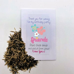 Personalised Birthday Seed Packets Envelopes with Seeds | Party Favour | Friends Gift | Party Bag Gift | Birthday Thank You | Eco Friendly