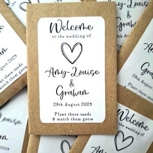 Personalised Wedding Favour Seed Packets Envelopes | Wildflower Seeds | Thank you Wedding Favours | Thank you Table Gift Eco friendly