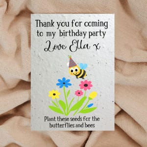 Carte d'anniversaire personnalisée avec graines de fleurs sauvages à planter | Cadeaux d'anniversaire pour enfants Sacs de fête pour enfants Cadeaux d'anniversaire Cadeaux de remerciement Respectueux de l'environnement