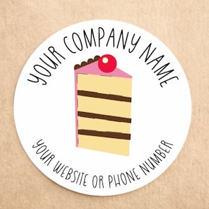 Personalised Business Cake Stickers | Cupcake Stickers | Custom Business stickers | Cake Box Stickers | Bakery Sticker | Cake Labels