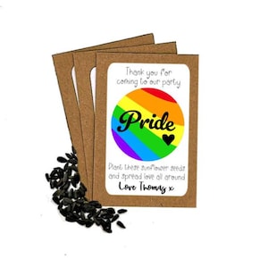 Personalised LGBTQ+ Pride Month Celebration Seed Packets Envelopes with Seeds Eco Friendly Party Bags Favours Sunflower Seeds LBGT Pride