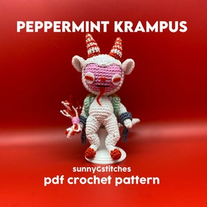 Kawaii Peppermint Krampus Holiday Christmas Amigurumi Crochet Pattern - PDF - English