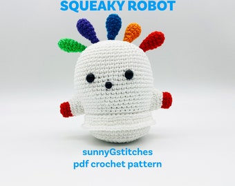 Squeaky Robot Amigurumi Crochet Pattern - PDF - English