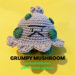 Grumpy Mushroom Fungi Fungus Amigurumi Crochet Pattern - PDF - English