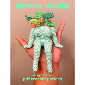 Mother Nature Monstera Plant Goddess Amigurumi Crochet Pattern - PDF - English