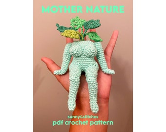 Mother Nature Monstera Plant Goddess Amigurumi Crochet Pattern - PDF - English