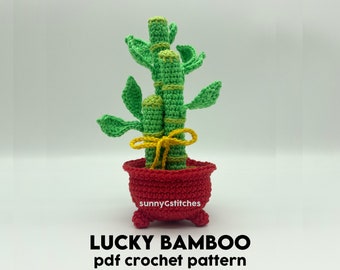 Lucky Bamboo Amigurumi Crochet Pattern - PDF - English