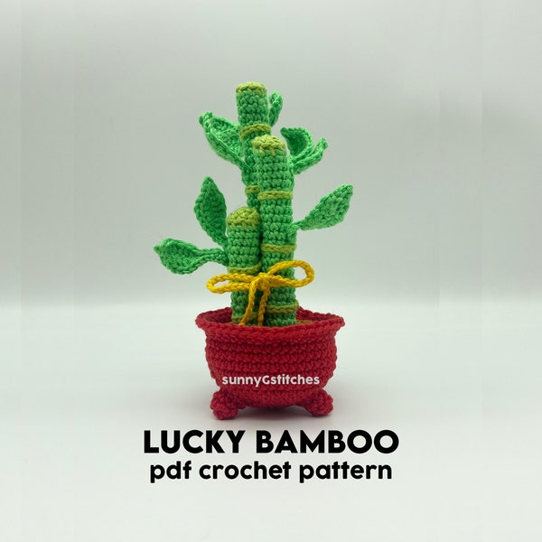 Lucky Bamboo Amigurumi Crochet Pattern - PDF - English